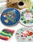 Christmas Embroidery Kit for Adult Beginners, 3 Sets Embroidery Stitch Practice kit Include Embroidery Cloth Hoops Threads for Craft Lover Hand Stitch